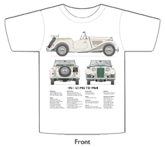 MG TD MkII 1951-53 T-shirt Front